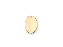 9x14mm Gold-Filled Oval Flat Charm with Hole - BeadPrism