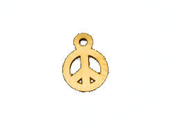 8x6mm Gold-Filled peace sign charm - BeadPrism