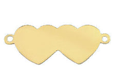 Load image into Gallery viewer, 9x23mm Gold-Filled Double Heart Charm - BeadPrism