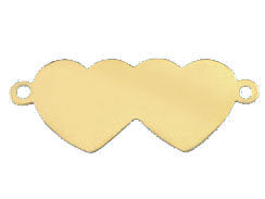 9x23mm Gold-Filled Double Heart Charm - BeadPrism