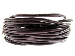 5 Meters - 1.5mm Round Brown Greek Leather Cord - BeadPrism