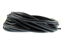 5 Meters - 2mm Round Black Greek Leather Cord - BeadPrism