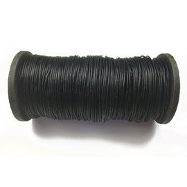 25 meters - Black 1mm Round Indian Leather Cord - BeadPrism