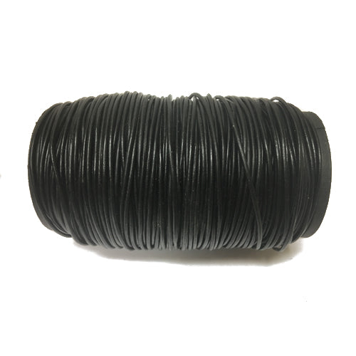 100 Meters - Black 1.75mm Round Indian Leather Cord - BeadPrism