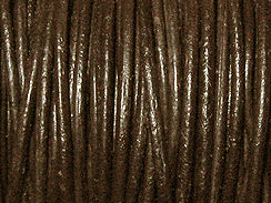 25 Meters - Dark Brown 1.75mm Round Indian Leather Cord - BeadPrism