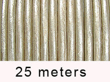 Load image into Gallery viewer, 25 Meters - Silver Metallic Leather 1.5mm Round Leather Cord - BeadPrism