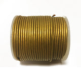 25 Meters - Antique Gold Metallic Leather 1.5mm Round Leather Cord