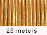 25 Meters - Gold Metallic Leather 1.5mm Round Leather Cord