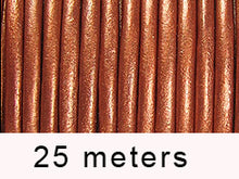 Load image into Gallery viewer, 25 Meters - Burnt Orange Metallic Leather 1.5mm Round Leather Cord - BeadPrism