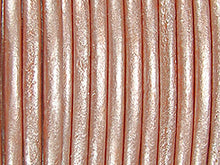 Load image into Gallery viewer, 1 Yard - Light Salmon Metallic Leather 1.5mm Round Leather Cord - BeadPrism