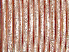 1 Yard - Light Salmon Metallic Leather 1.5mm Round Leather Cord - BeadPrism