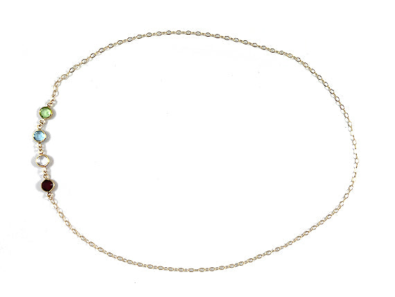 6mm Gold Filled Birthstone Necklace, Preciosa Birthstone Channel Links, Choose Color and Size