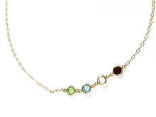 Load image into Gallery viewer, 6mm Gold Filled Birthstone Necklace, Preciosa Birthstone Channel Links, Choose Color and Size