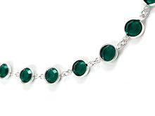 Load image into Gallery viewer, 8mm Silver Plated Birthstone Necklace, Preciosa Birthstone Channel Links, Choose Color and Size