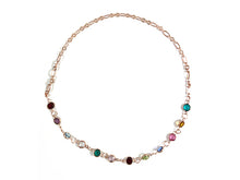 Load image into Gallery viewer, 6mm Rose Gold Plated Birthstone Necklace, Preciosa Birthstone Channel Links, Choose Color and Size