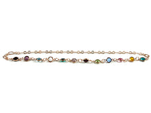 Load image into Gallery viewer, 6mm Rose Gold Plated Birthstone Necklace, Preciosa Birthstone Channel Links, Choose Color and Size