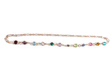 Load image into Gallery viewer, 6mm Rose Gold Plated Birthstone Necklace, Preciosa Birthstone Channel Links, Choose Color and Size