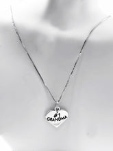 Load image into Gallery viewer, Mothers Day Necklace, Sterling Silver #1 Grandma Charm with Rhodium Plated Sterling Silver 0.9mm Stamped 925 Italy Finish Box Chain Necklace