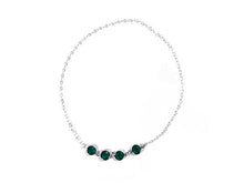 Load image into Gallery viewer, 8mm Silver Plated Birthstone Necklace, Preciosa Birthstone Channel Links, Choose Color and Size