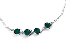 Load image into Gallery viewer, 8mm Silver Plated Birthstone Necklace, Preciosa Birthstone Channel Links, Choose Color and Size
