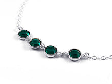 Load image into Gallery viewer, 8mm Silver Plated Birthstone Necklace, Preciosa Birthstone Channel Links, Choose Color and Size