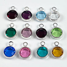 Load image into Gallery viewer, 600 pcs Swarovski Birthstone Charms Silver Plated, 6mm Stone, Bezel Set, 50 each month - CC6S-SET600