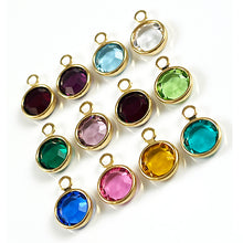Load image into Gallery viewer, 10 Preciosa/Swarovski Birthstone Charms Gold Plated - Chose color  CC6G-10
