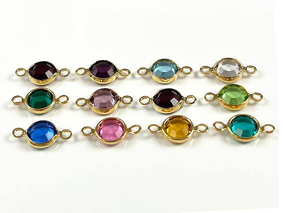 360 pcs Swarovski Birthstone Channel Connectors Gold Plated (30 per month) CLK6G-SET360