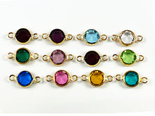 Load image into Gallery viewer, 5 pcs Swarovski Birthstone Connectors Gold Plated  Choose one color only as described CLK6G-XX05