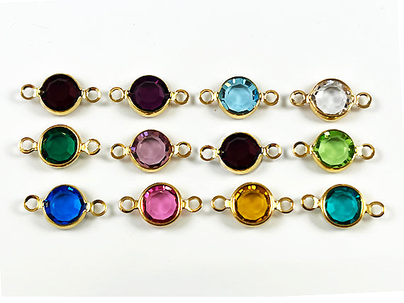 12 pcs Swarovski Birthstone Crystal Gold Connectors Gold Plated (1 Set) CLK6G-SET12