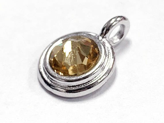 Swarovski Birthstone Charms Choose 1 from 22 Team Colors TierraCast Silver Plated Bezel -P6745S-XX