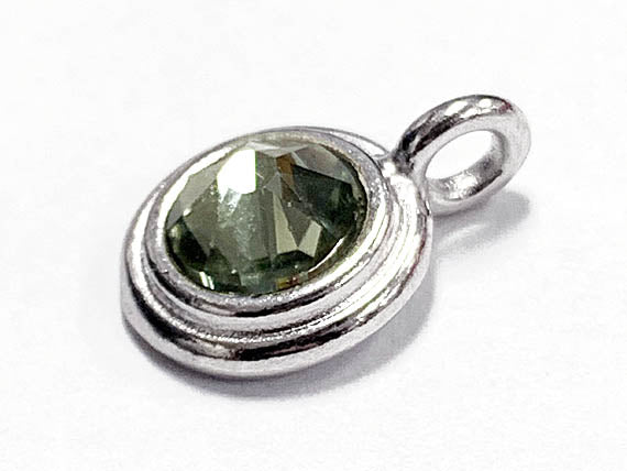 Swarovski Birthstone Charms Choose 1 from 22 Team Colors TierraCast Silver Plated Bezel -P6745S-XX