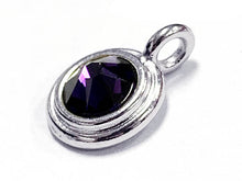 Load image into Gallery viewer, Swarovski Birthstone Charms Choose 1 from 22 Team Colors TierraCast Silver Plated Bezel -P6745S-XX