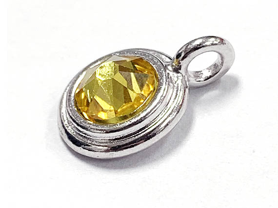 Swarovski Birthstone Charms Choose 1 from 22 Team Colors TierraCast Silver Plated Bezel -P6745S-XX
