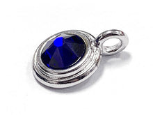 Load image into Gallery viewer, Swarovski Birthstone Charms Choose 1 from 22 Team Colors TierraCast Silver Plated Bezel -P6745S-XX