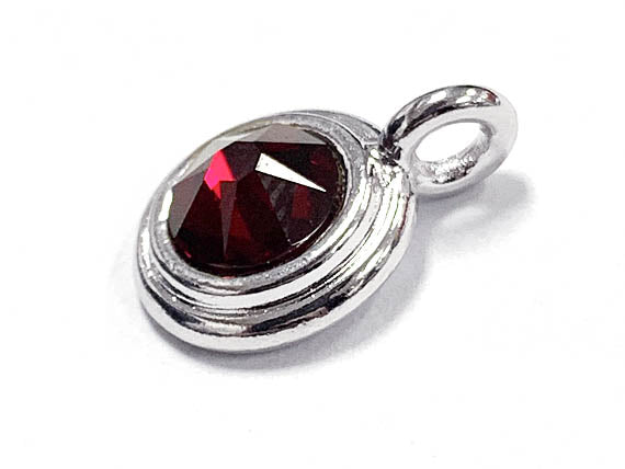 Swarovski Birthstone Charms Choose 1 from 22 Team Colors TierraCast Silver Plated Bezel -P6745S-XX