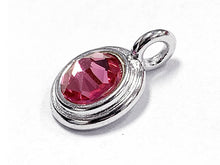 Load image into Gallery viewer, Swarovski Birthstone Charms Choose 1 from 22 Team Colors TierraCast Silver Plated Bezel -P6745S-XX