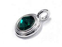 Load image into Gallery viewer, Swarovski Birthstone Charms Choose 1 from 22 Team Colors TierraCast Silver Plated Bezel -P6745S-XX