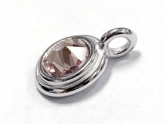 Swarovski Birthstone Charms Choose 1 from 22 Team Colors TierraCast Silver Plated Bezel -P6745S-XX
