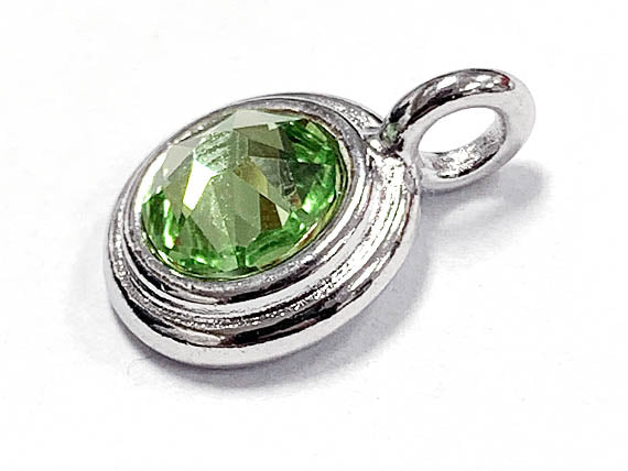 Swarovski Birthstone Charms Choose 1 from 22 Team Colors TierraCast Silver Plated Bezel -P6745S-XX
