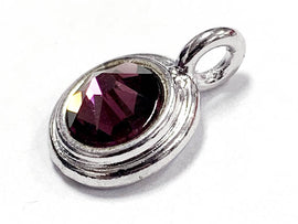 Swarovski Birthstone Charms Choose 1 from 22 Team Colors TierraCast Silver Plated Bezel -P6745S-XX