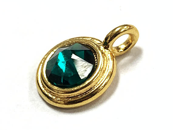 Swarovski Birthstone Charms Choose 1 from 22 Team Colors TierraCast Gold Plated Bezel -P6750G-XX