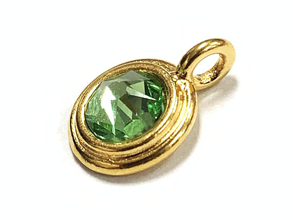 Swarovski Birthstone Charms Choose 1 from 22 Team Colors TierraCast Gold Plated Bezel -P6750G-XX