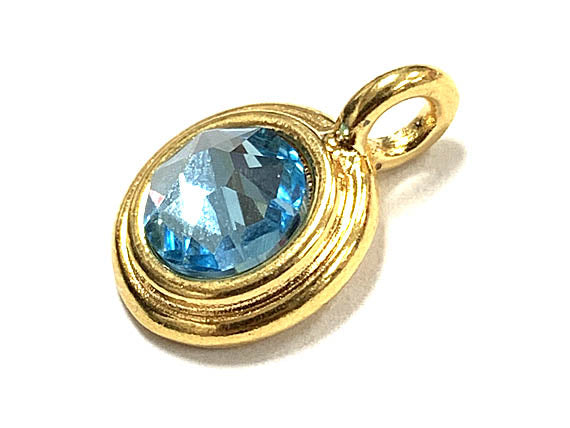Swarovski Birthstone Charms Choose 1 from 22 Team Colors TierraCast Gold Plated Bezel -P6750G-XX