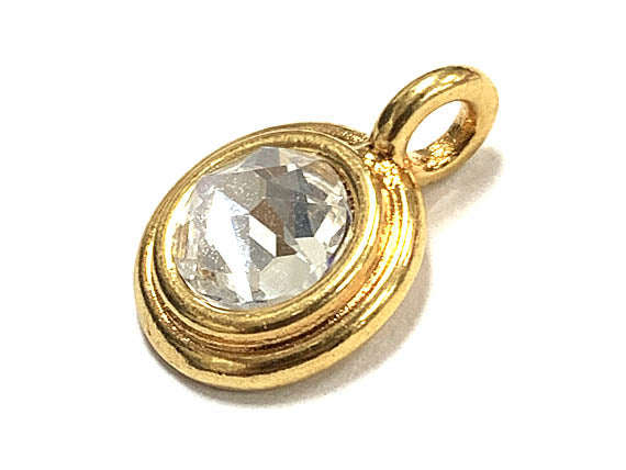 Swarovski Birthstone Charms Choose 1 from 22 Team Colors TierraCast Gold Plated Bezel -P6750G-XX