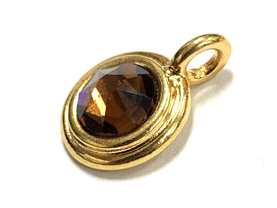 Swarovski Birthstone Charms Choose 1 from 22 Team Colors TierraCast Gold Plated Bezel -P6750G-XX
