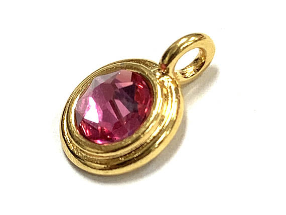 Swarovski Birthstone Charms Choose 1 from 22 Team Colors TierraCast Gold Plated Bezel -P6750G-XX