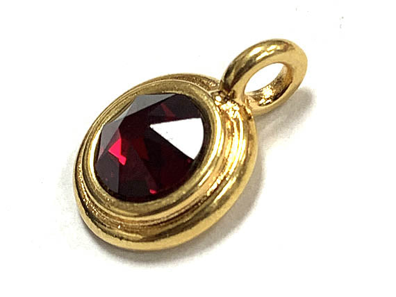 Swarovski Birthstone Charms Choose 1 from 22 Team Colors TierraCast Gold Plated Bezel -P6750G-XX