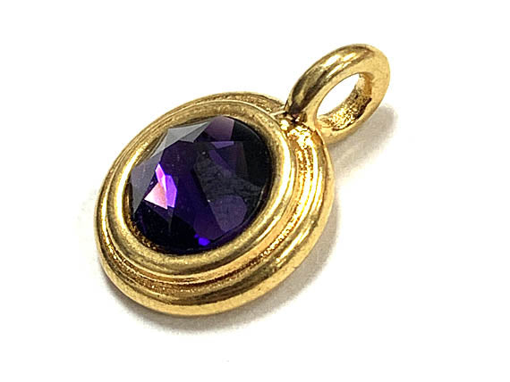 Swarovski Birthstone Charms Choose 1 from 22 Team Colors TierraCast Gold Plated Bezel -P6750G-XX