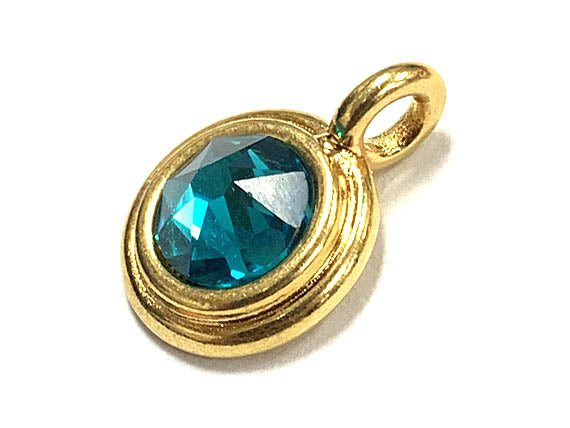 Swarovski Birthstone Charms Choose 1 from 22 Team Colors TierraCast Gold Plated Bezel -P6750G-XX